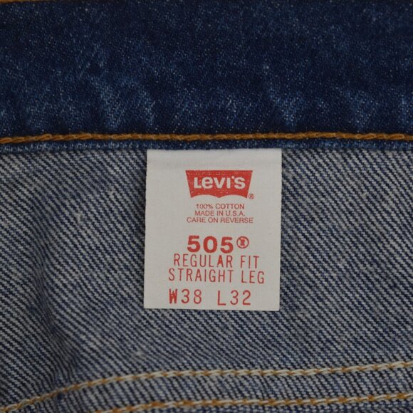 Levis Jeans 505 Mens 38 x 32 Regular Fit Straight Leg Dark Wash - Picture 5 of 6
